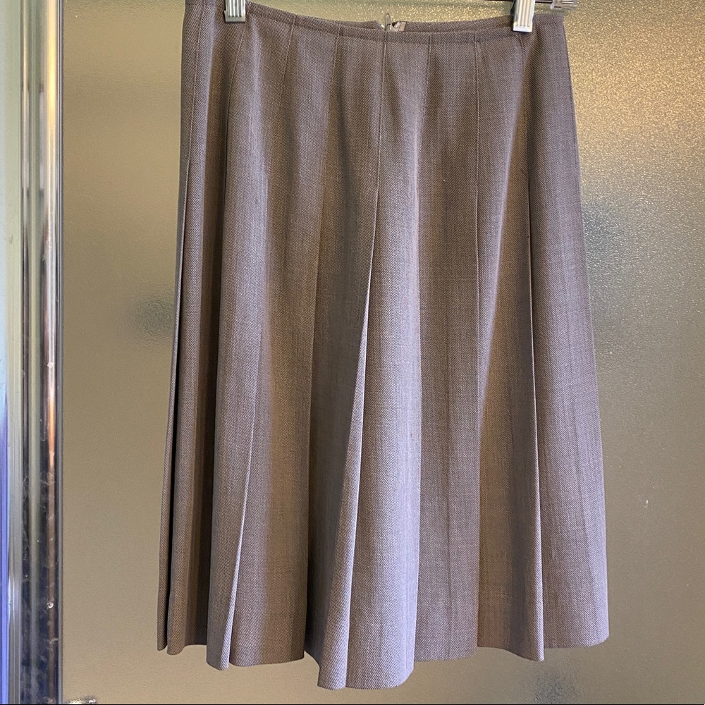 Bill Burns Pleated Wool Skirt